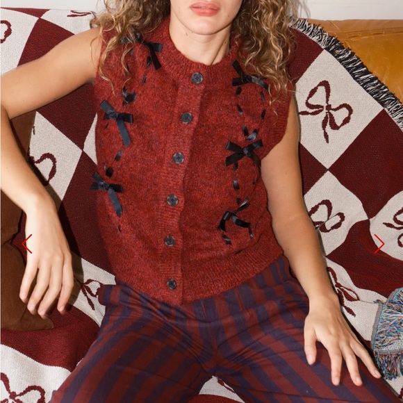 Aggie Knit Vest DAMSON MADDER SZ 14 - Picture 2 of 8